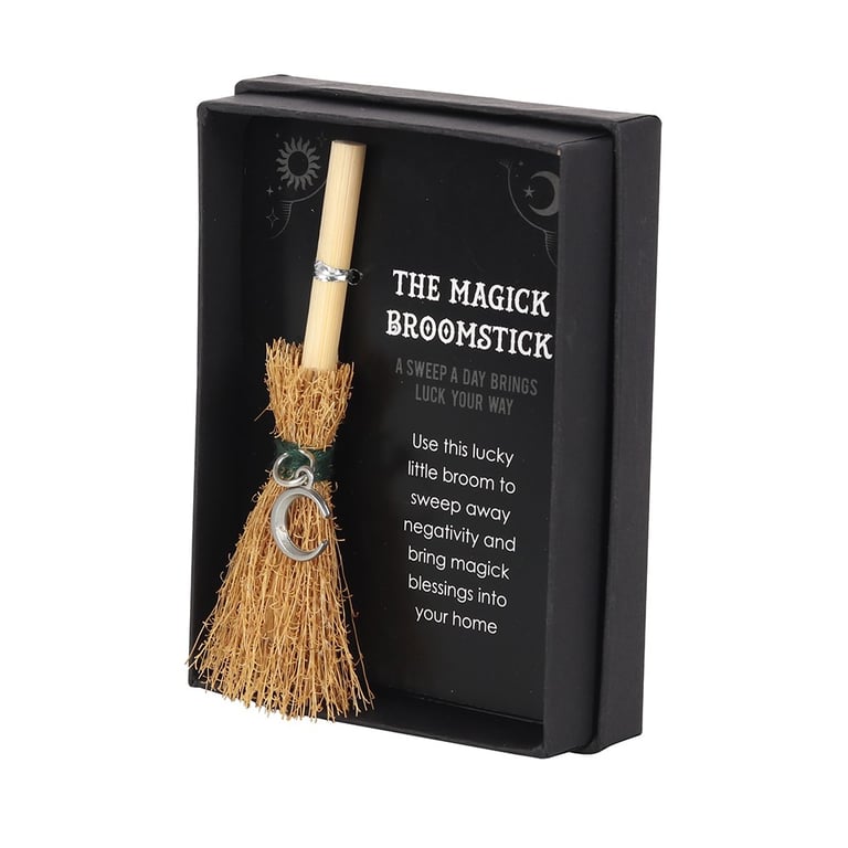 Crescent Moon Mini Magick Broomstick - Sweep Away Negativity & Attract Positive Energy