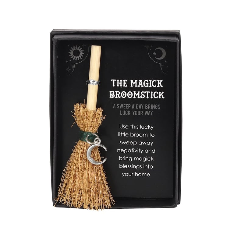 Crescent Moon Mini Magick Broomstick - Sweep Away Negativity & Attract Positive Energy
