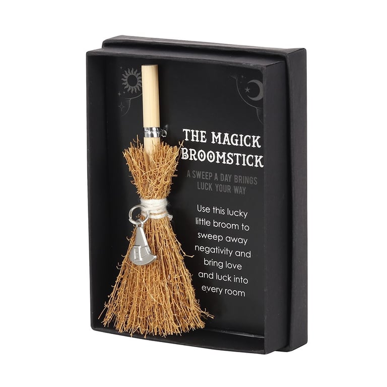 Witch Hat Mini Magick Broomstick - Attract Luck and Positive Energy with Every Sweep