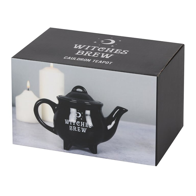 Witches Brew Black Ceramic 550ml Tea Pot - Perfect for Home Brewing