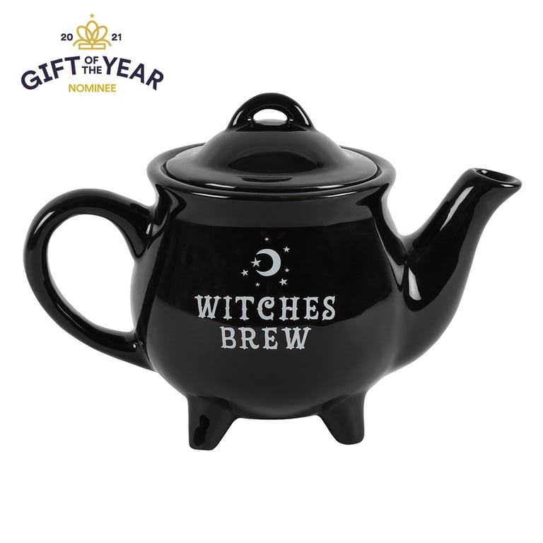 Witches Brew Black Ceramic 550ml Tea Pot - Perfect for Home Brewing