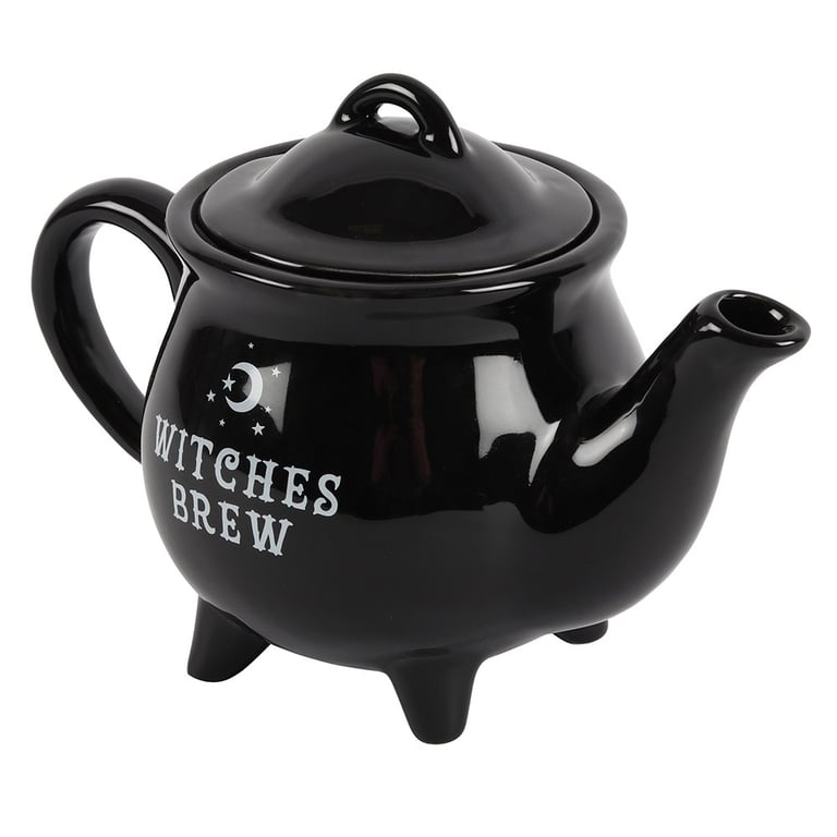 Witches Brew Black Ceramic 550ml Tea Pot - Perfect for Home Brewing