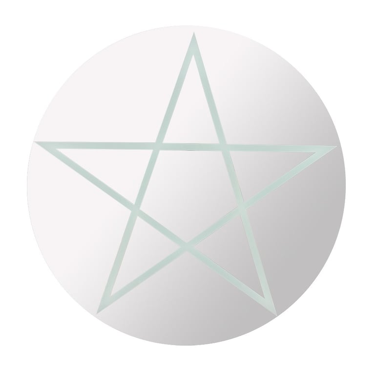 Round Pentagram Mirror - Spiritual Home Decor Wall Art