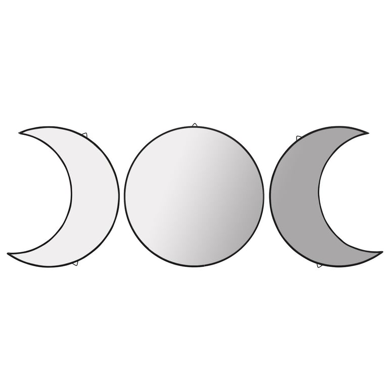 Triple Moon Mirror - 3-Piece Set for Wall Decoration and Celestial Home Accents