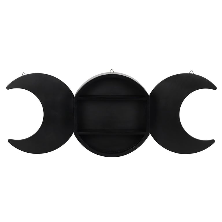 Black Triple Moon Shelving Display - Stylish Home Storage Solution & Decorative Focal Point