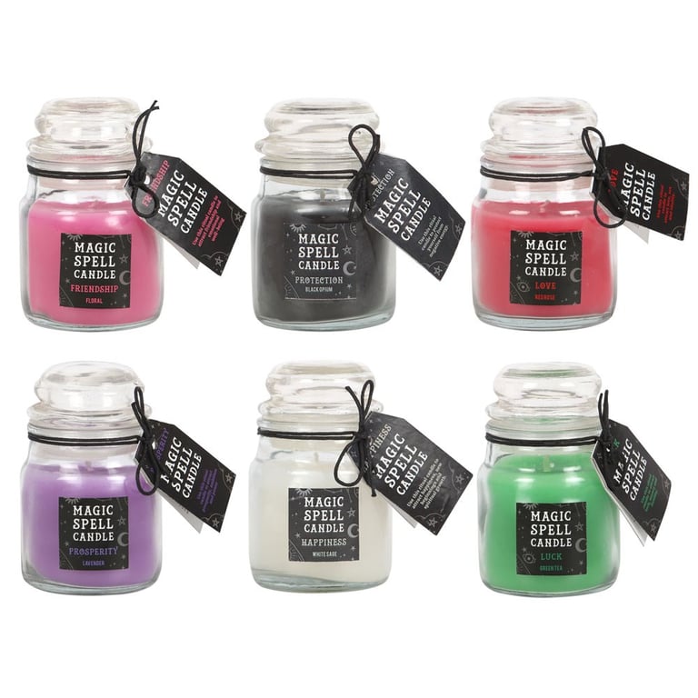 Magic Spell Candle Jar Gift Set - 6 Scented Candles for Witchcraft and Spellwork