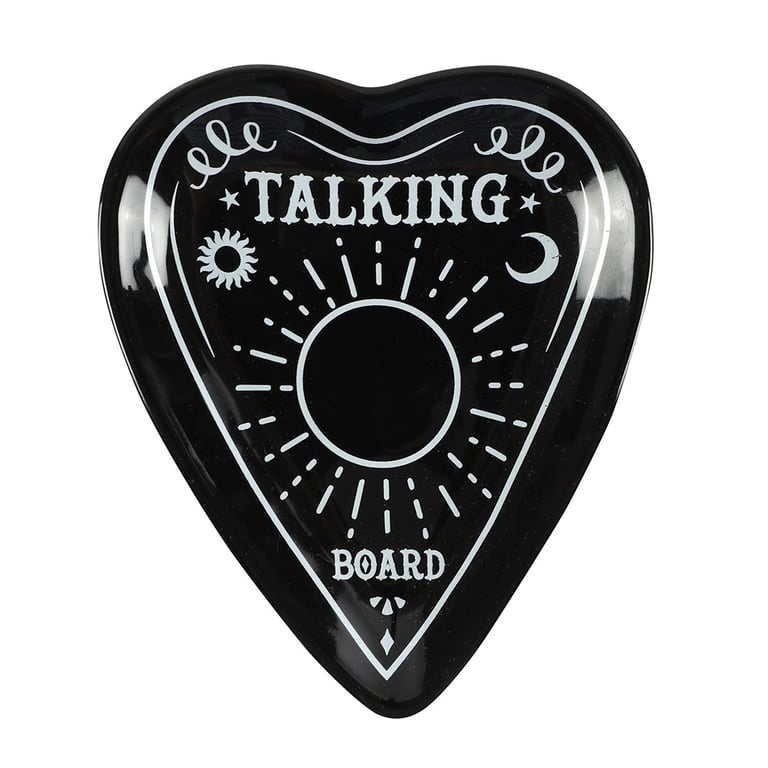 Ceramic Talking Board Planchette Trinket Dish - Jewelry Holder and Home Decor Accessory Tray
