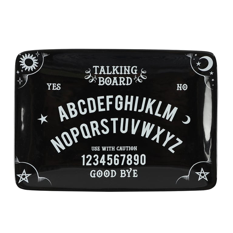 Black Talking Board Trinket Dish - Elegant Jewelry Organizer for Home Decor