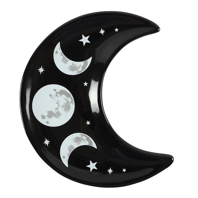 Crescent Moon Trinket Dish - Contemporary Triple Moon Design Jewelry Organizer