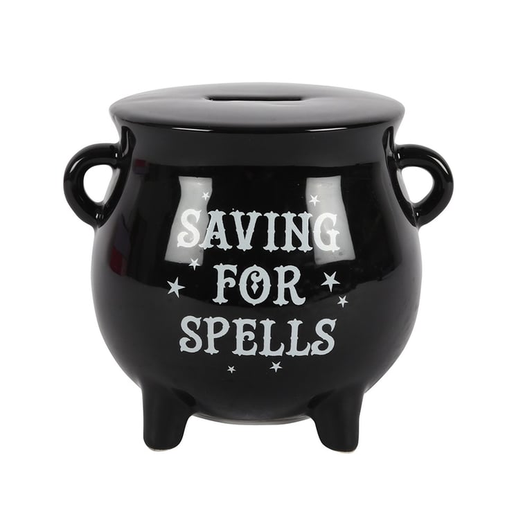 Ceramic Cauldron Money Box - Saving for Spells Home Decor Accessory