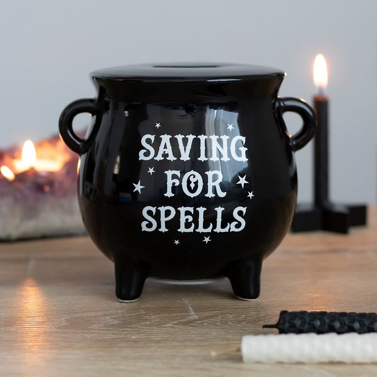 Ceramic Cauldron Money Box - Saving for Spells Home Decor Accessory
