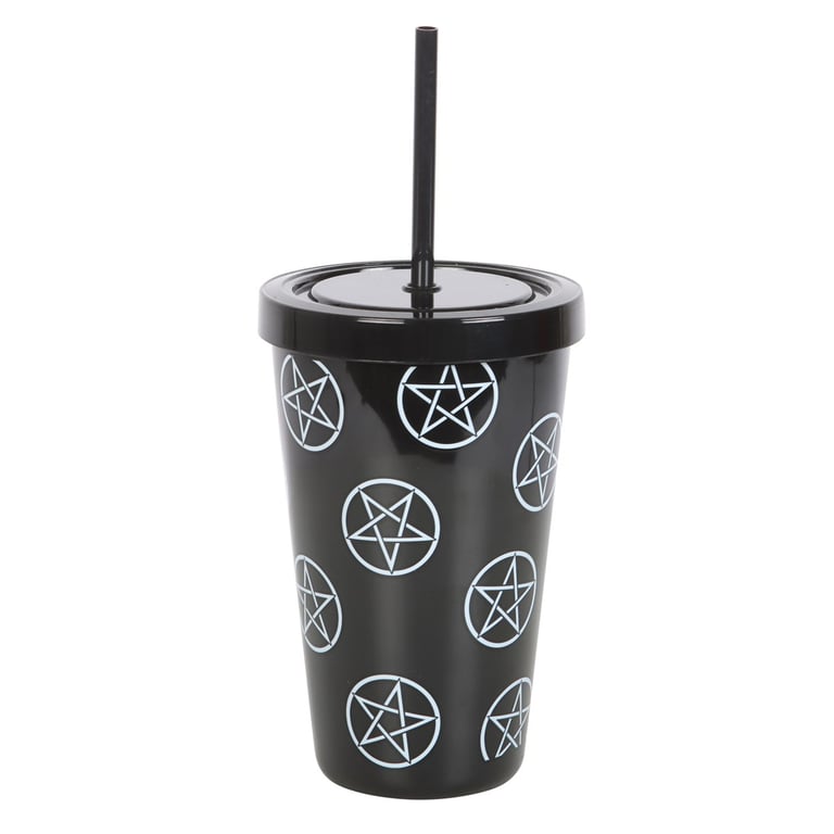 Pentagram Statement Drinkware - Unique Black and White Tumbler (500ml)
