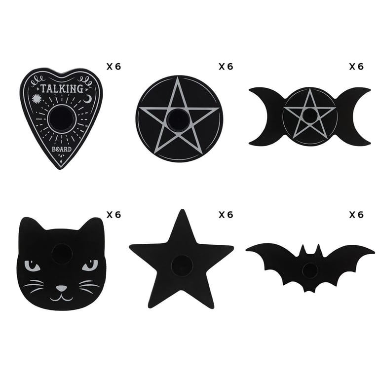 Black Magic Spell Candle Holders - 36 Piece Mixed Pack for Magical Candles