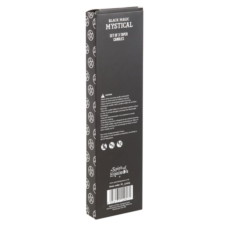 Black Magic Mystical Taper Candles - 3 Piece Set for Home Decor and Spiritual Ambiance