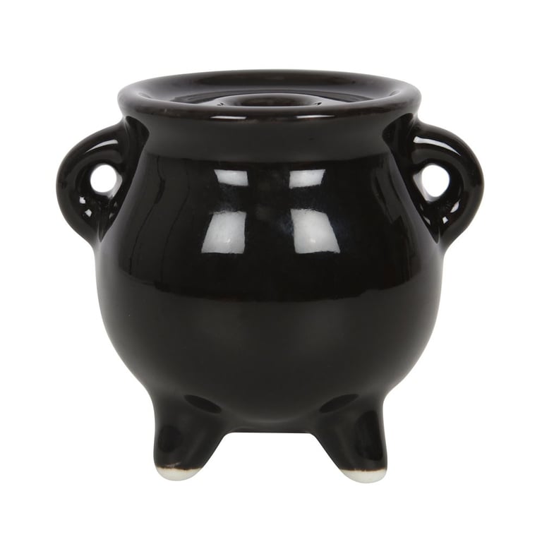 Ceramic Pentagram Cauldron Incense Holder - Unique Witch Gift for Home Fragrance