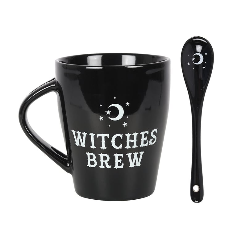 Witches Brew Mug and Spoon Set - Magical 500ml Capacity Dishwasher Safe Kitchenware