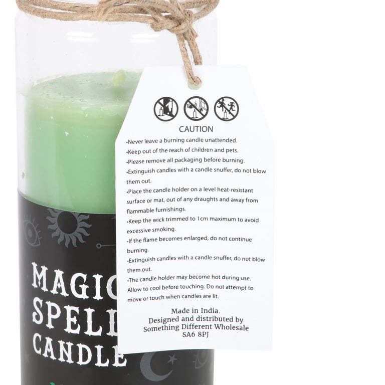 Green Tea Luck Spell Tube Candle - Paraffin Wax, 70 Hour Burn Time, Good Fortune and Luck Scented Candle in Glass Jar