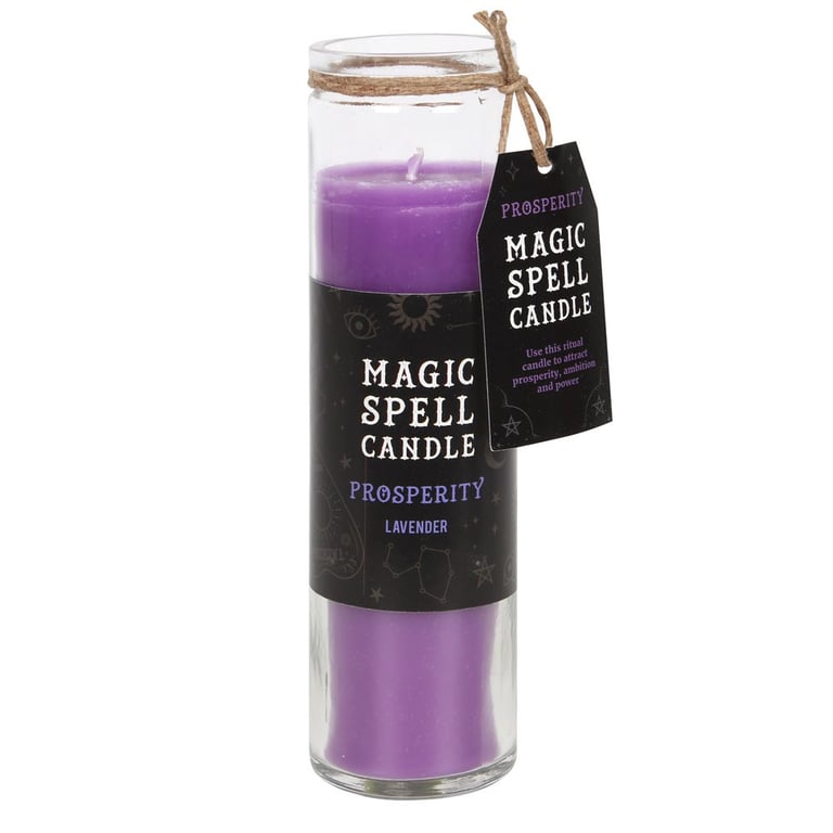 Lavender Prosperity Spell Tube Candle - Paraffin Wax, 70hr Burn Time