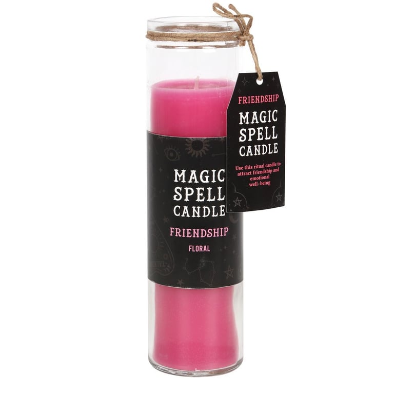 Floral Friendship Spell Tube Candle - 70 Hour Paraffin Wax Candle with Floral Fragrance