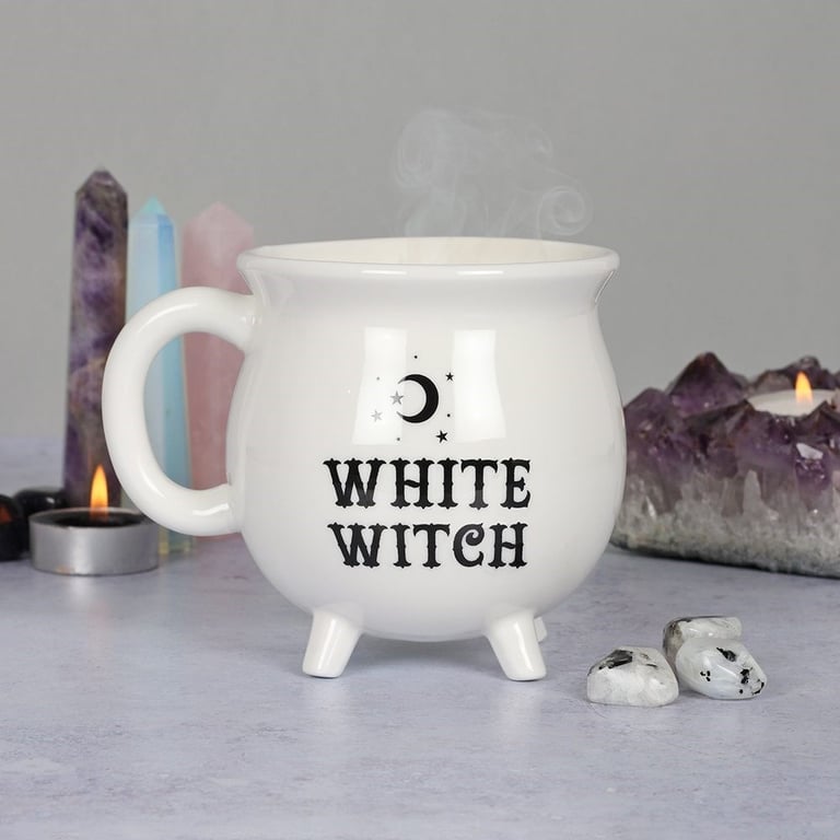 White Witch Cauldron Mug - Microwave & Dishwasher Safe