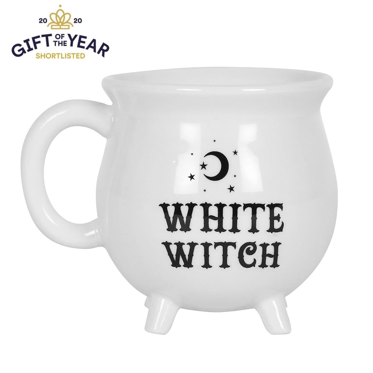 White Witch Cauldron Mug - Microwave & Dishwasher Safe
