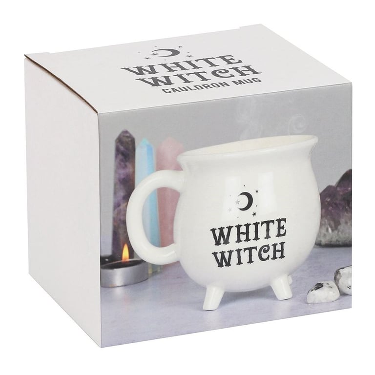 White Witch Cauldron Mug - Microwave & Dishwasher Safe
