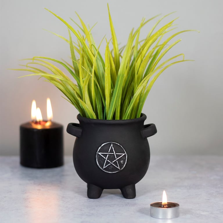Pentagram Cauldron Terracotta Plant Pot - Witch Approved Home Decor