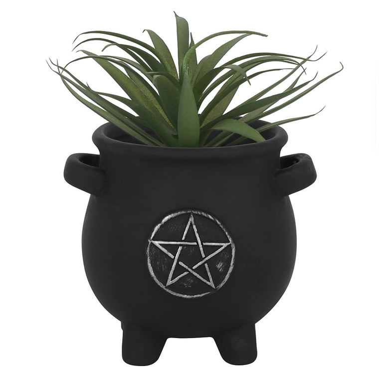 Pentagram Cauldron Terracotta Plant Pot - Witch Approved Home Decor