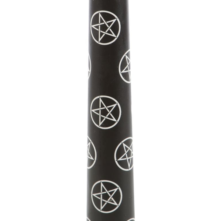 Set of 3 Black Magic Pentagram Taper Candles - Mystical Home Decor Accents