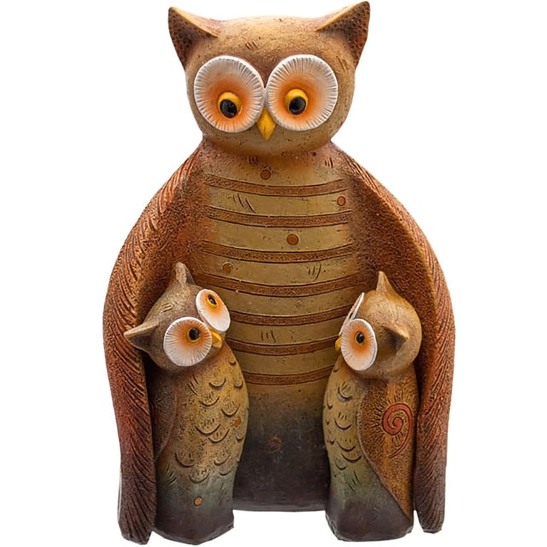 Wooden Owl Family Ornament - Ethically Sourced Home Decoration