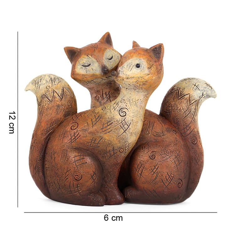 Ethically Sourced Resin Fox Family Home Decor Figurine Set