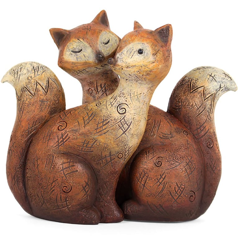 Ethically Sourced Resin Fox Family Home Decor Figurine Set