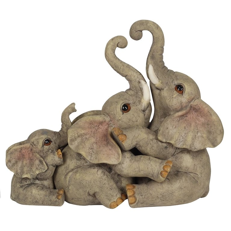 Elephant Family Ornament - Symbolizing Enduring Love and Family Bonds