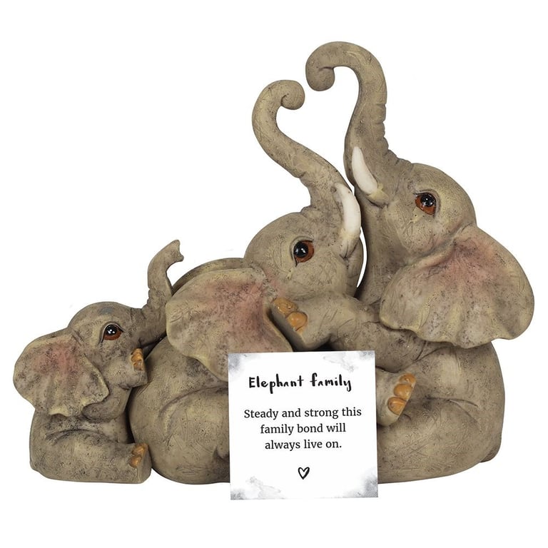 Elephant Family Ornament - Symbolizing Enduring Love and Family Bonds
