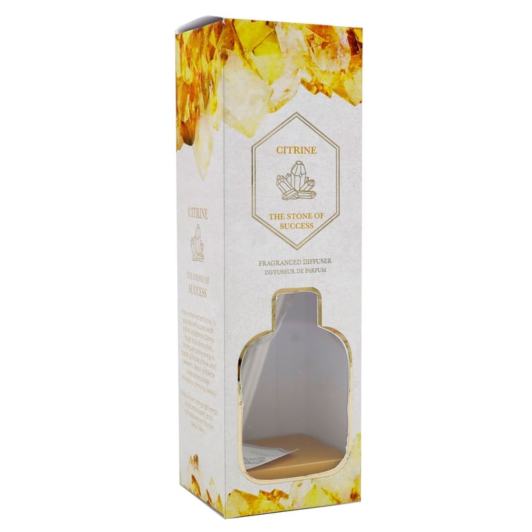 Yellow Citrine Crystal 100ml Reed Diffuser - Home Fragrance for Success and Unique Decor