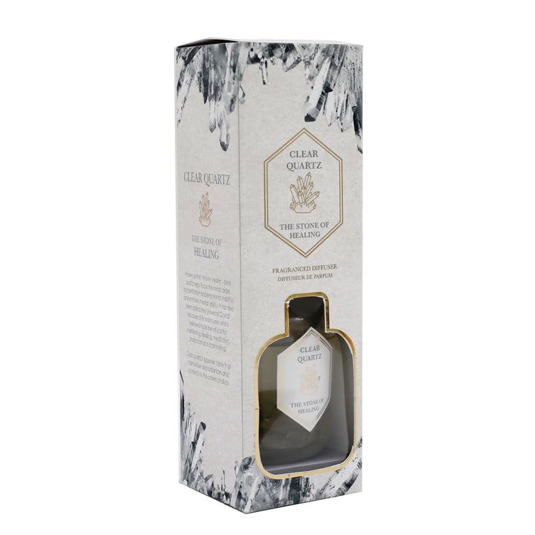Clear Quartz Crystal 100ml Reed Diffuser - Healing Home Fragrance Accessory