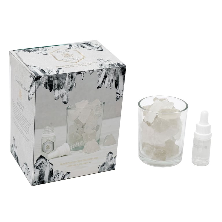 Clear Quartz Crystal Oil Diffuser - Aromatic Home Enhancer with Long-Lasting Fragrance Release