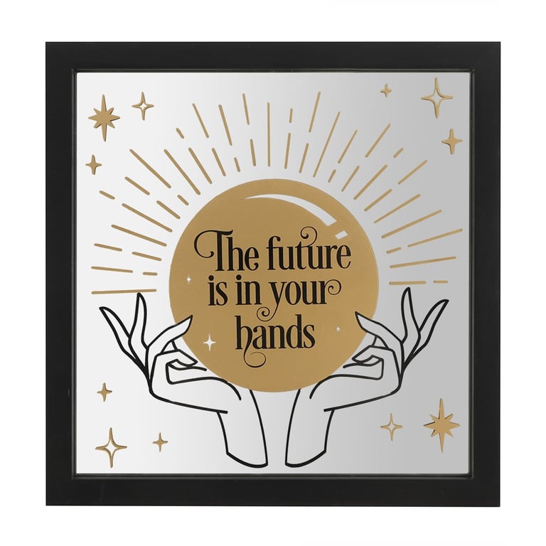 Fortune Teller Mirrored Wall Hanging - Mystical Crystal Ball Decor