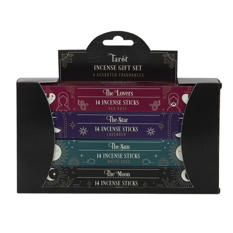 Tarot Card Incense Sticks - 4 Pack Calming Home Fragrance Gift Set