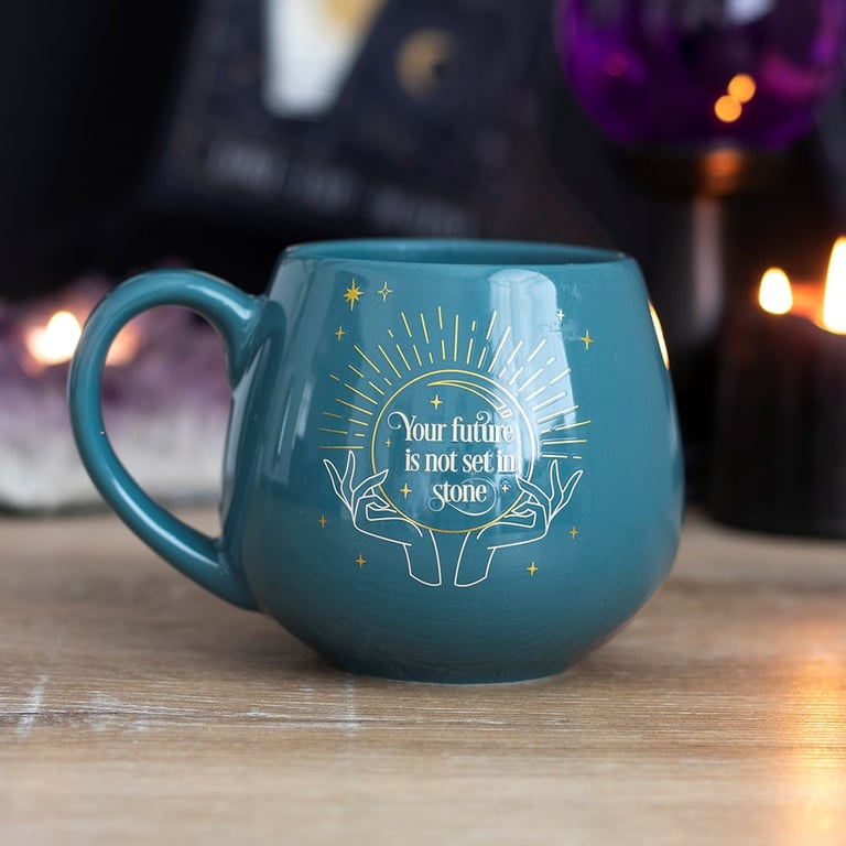 Green Fortune Teller Colour Changing Mug - Mystical Crystal Ball Design with Hidden Message
