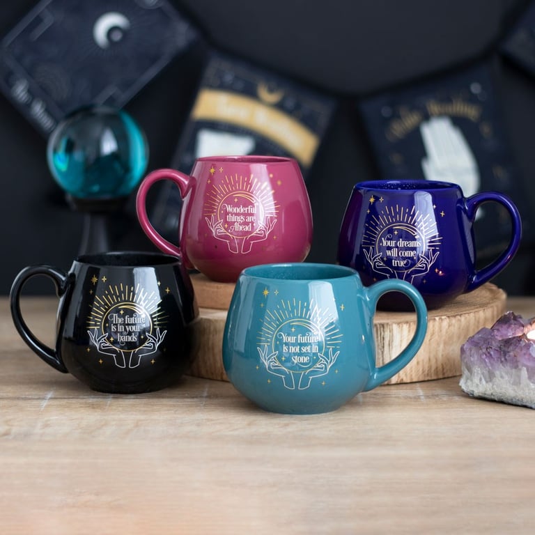 Green Fortune Teller Colour Changing Mug - Mystical Crystal Ball Design with Hidden Message