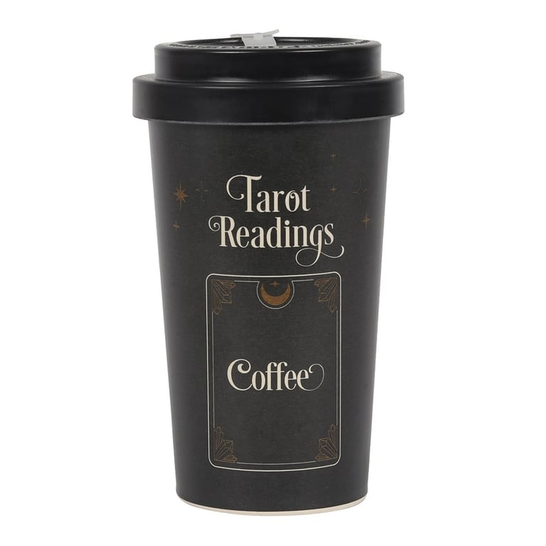 Bamboo Eco Travel Mug - Tarot Readings Design with Silicone Sleeve and Lid