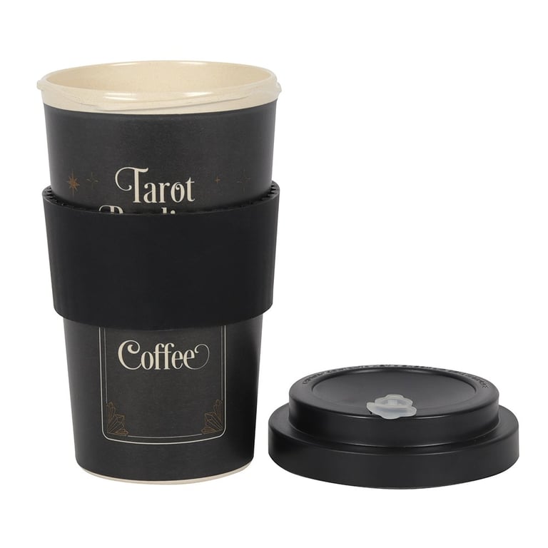 Bamboo Eco Travel Mug - Tarot Readings Design with Silicone Sleeve and Lid