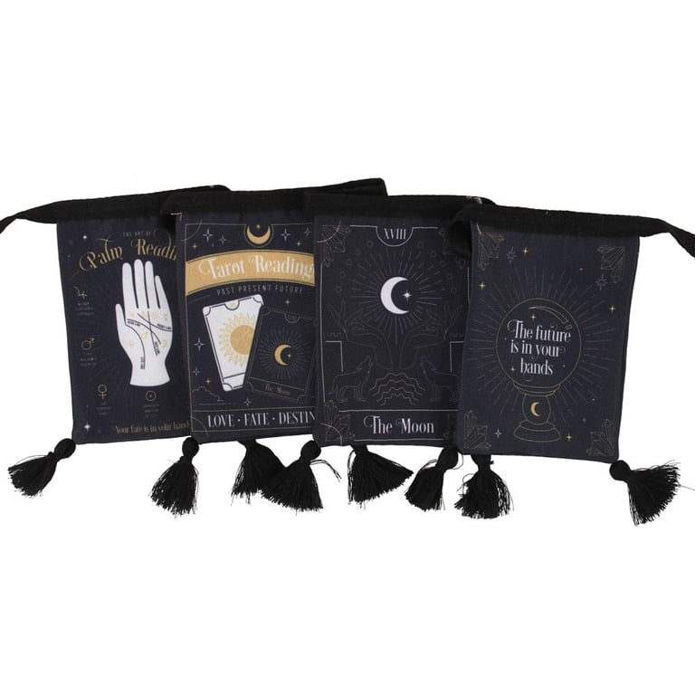 Small Fortune Teller Bunting with Gold Accents - Modern Home Decor