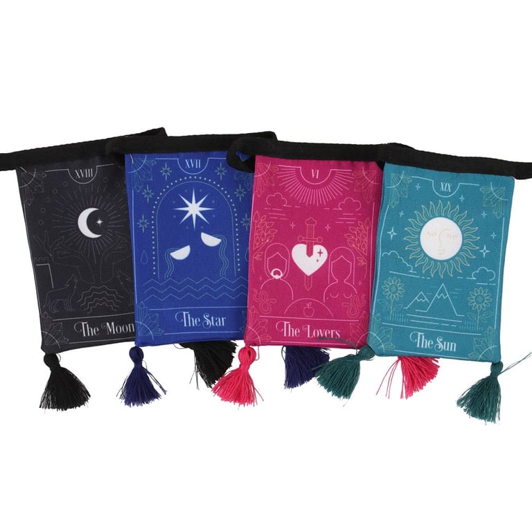 Tarot Card Fabric Bunting - Contemporary Jewel Tone Home Decor Wall Hanging