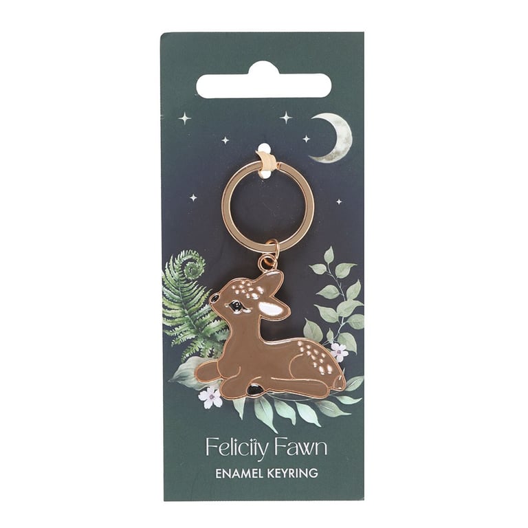 Felicity Fawn Baby Deer Keyring - Sweet Enamel Charm Keychain Gift