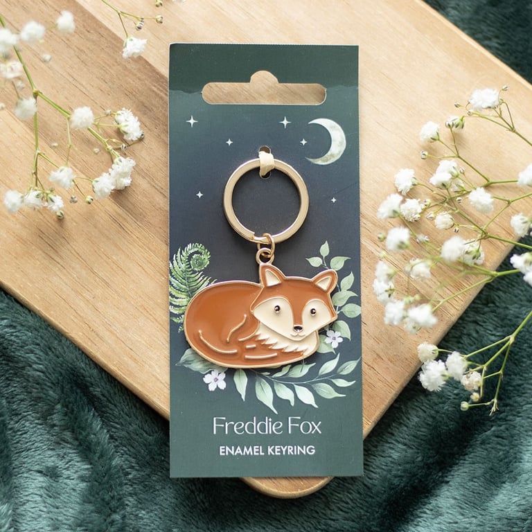 Freddie Fox Enamel Keyring - Adorable Animal Themed Accessory for Keys