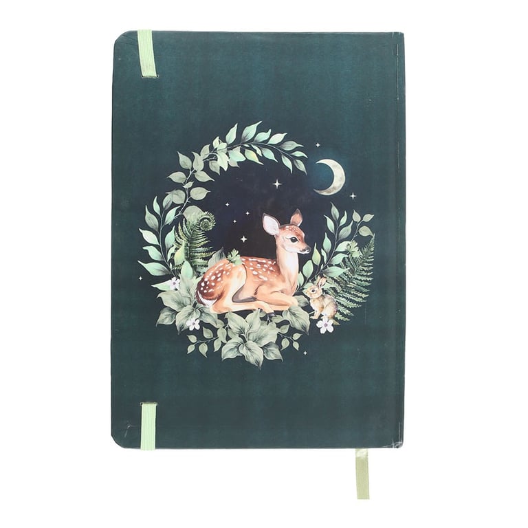 Green Fawn A5 Lined Notebook - 100 Page Stationery Journal with Forest Design