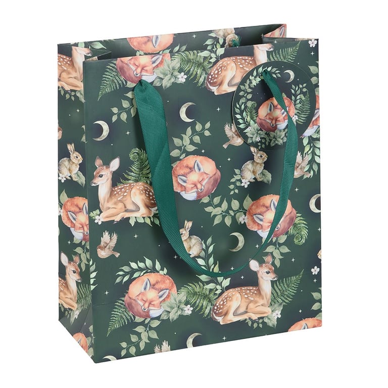 23cm Fawn and Friends Sturdy Forest Print Gift Bag