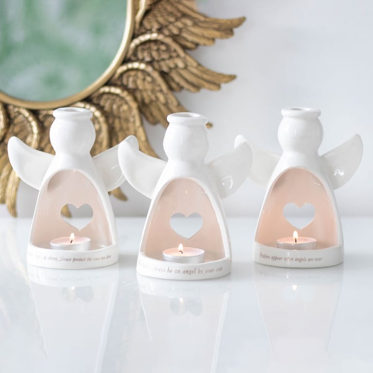 Guardian Angel Tealight Holder - Comforting Home Decor with Heartfelt Design